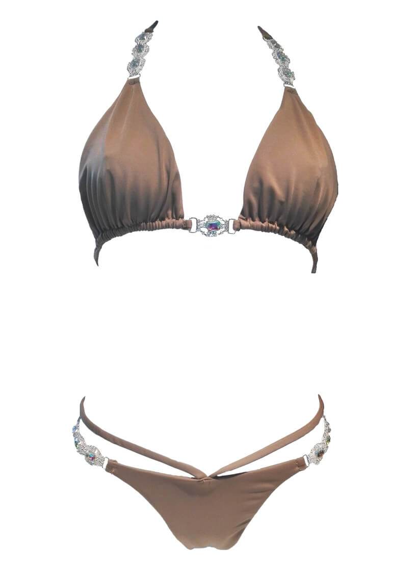 Shanel Triangle Top & Tango Bottom - Brown - LOLA LUXE