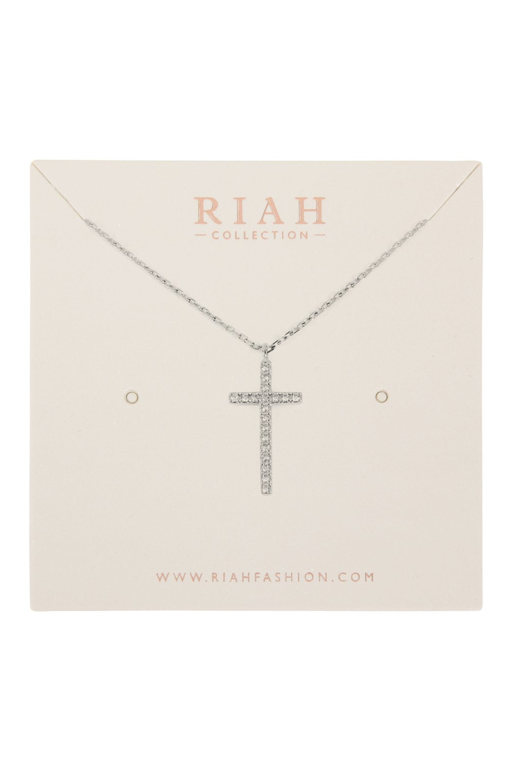 Hdnb1n242 - Zircon Cross Pendant Necklace - LOLA LUXE