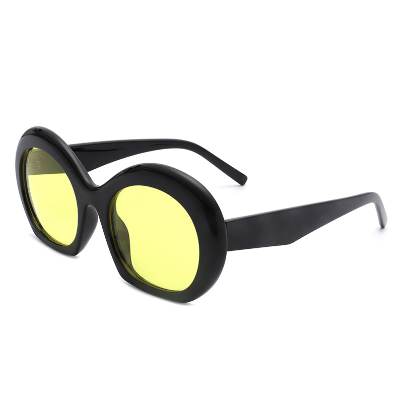 Vanta - Oversized Round Futuristic Oval Glasses Trendy Sunglasses Shades - lolaluxeshop