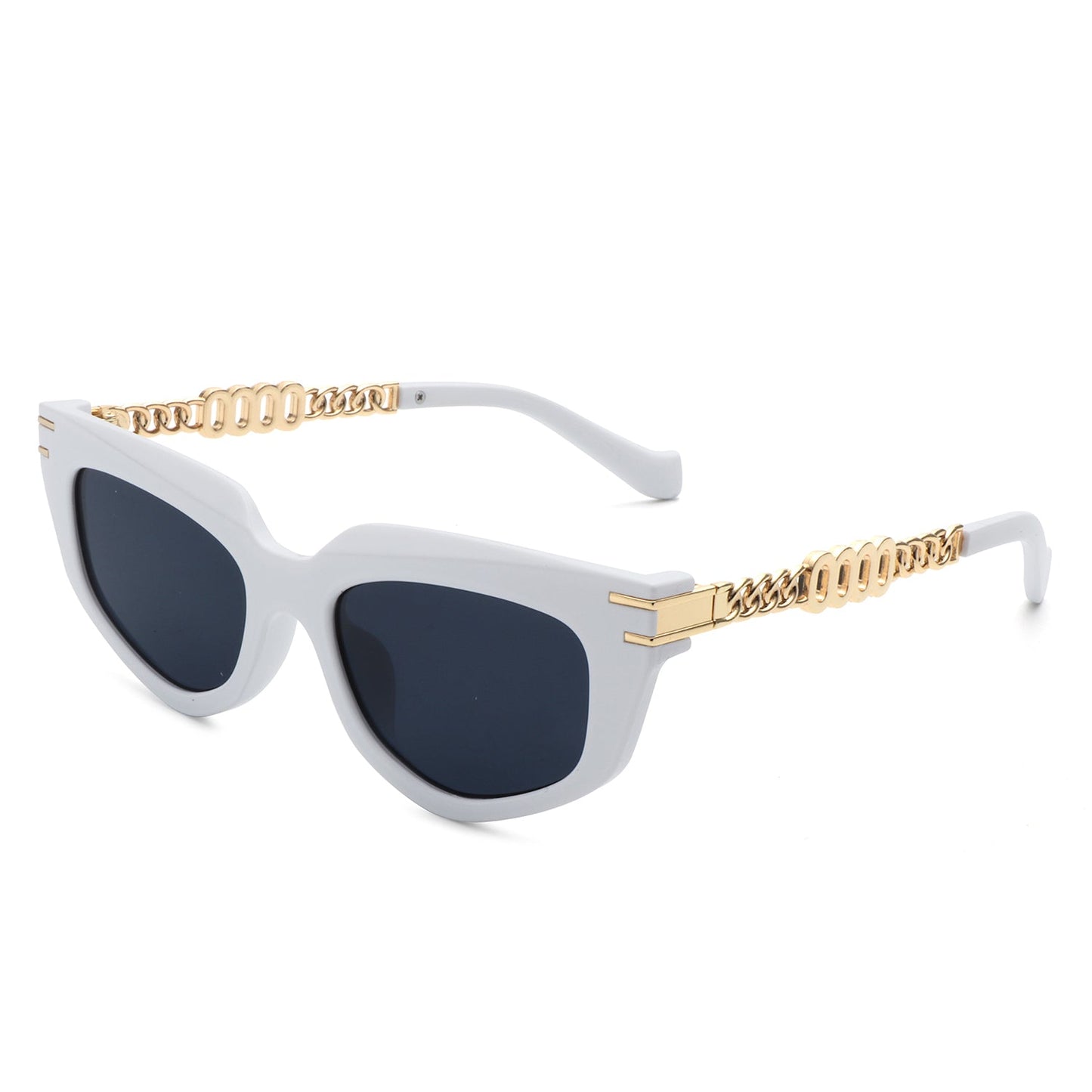 Skylight - Women Chic Chain Link Design Fashion Cat Eye Sunglasses - lolaluxeshop