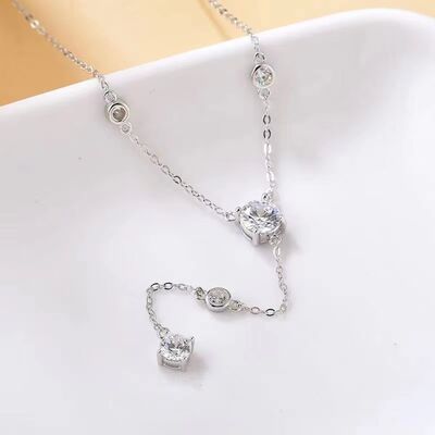 1.5 Carat Moissanite 925 Sterling Silver Necklace - lolaluxeshop