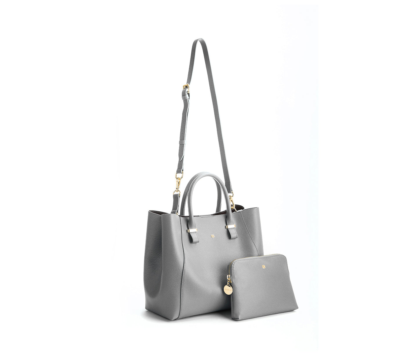 Jane - Grey Vegan Leather Satchel - lolaluxeshop