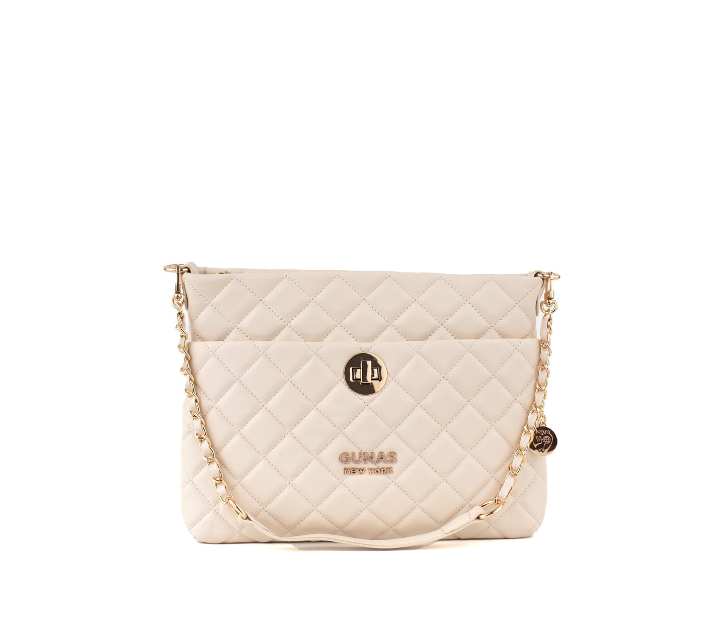 Koi - Off-White Quilted Vegan Leather Purse - lolaluxeshop