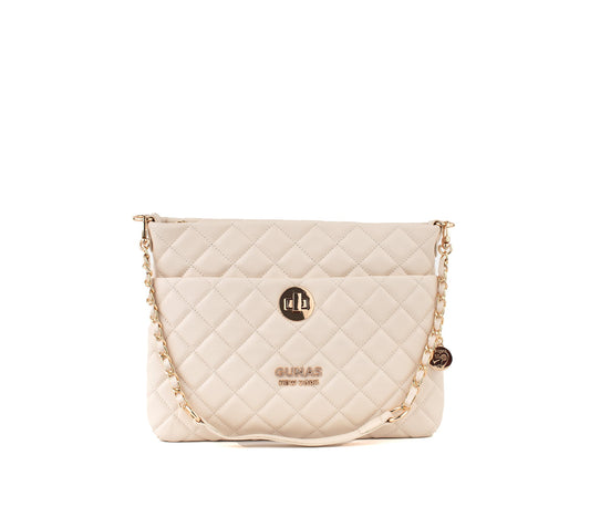 Koi - Off-White Quilted Vegan Leather Purse - lolaluxeshop