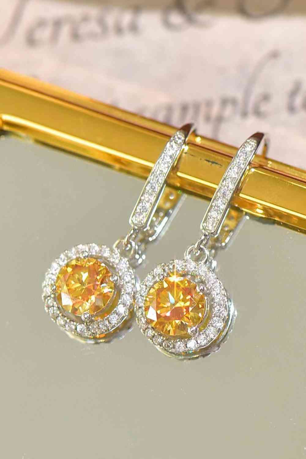 Platinum-Plated 2 Carat Moissanite Drop Earrings - lolaluxeshop