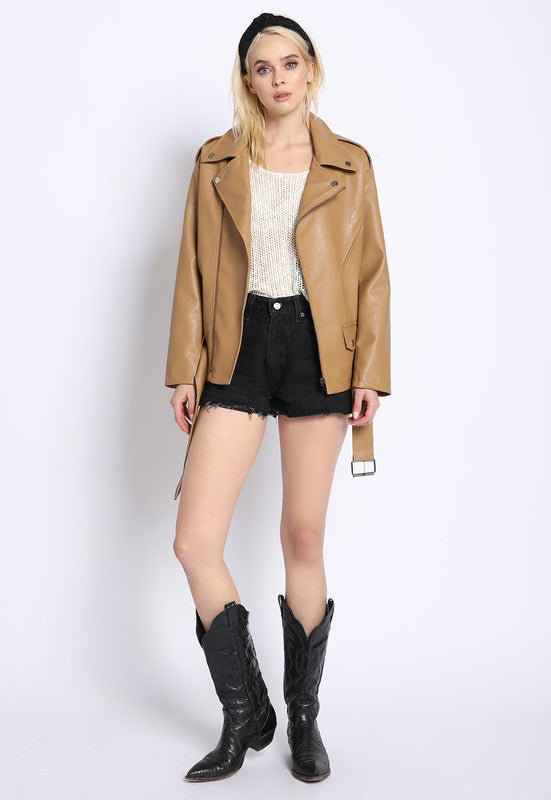 OVERSIZED MOTO JACKET - LOLA LUXE