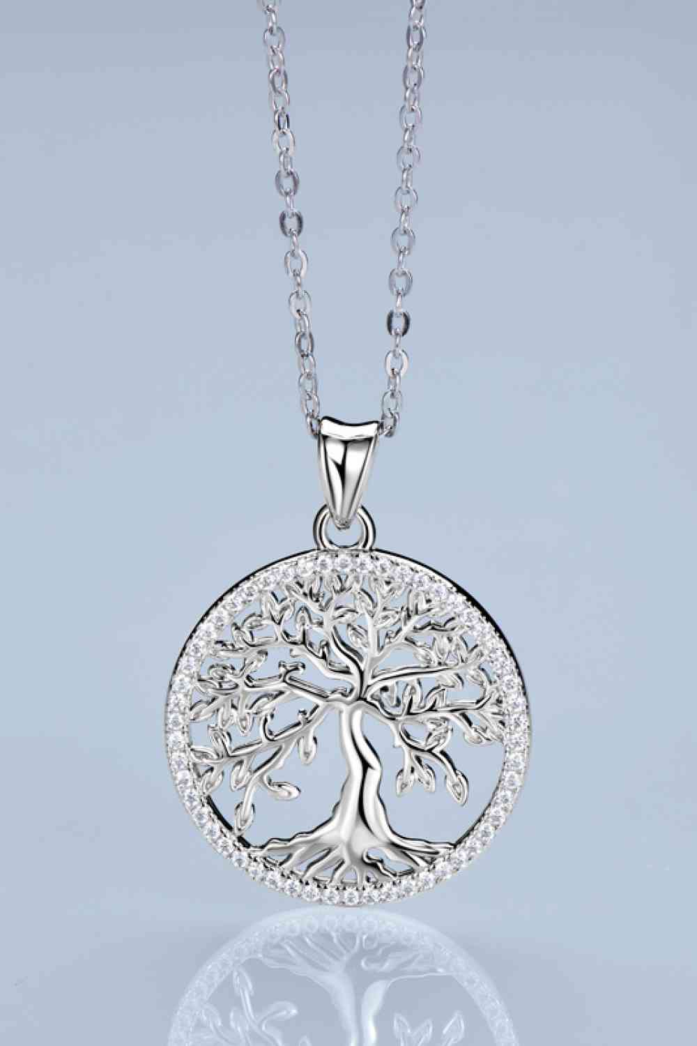 Adored 925 Sterling Silver Moissanite Tree Pendant Necklace - lolaluxeshop