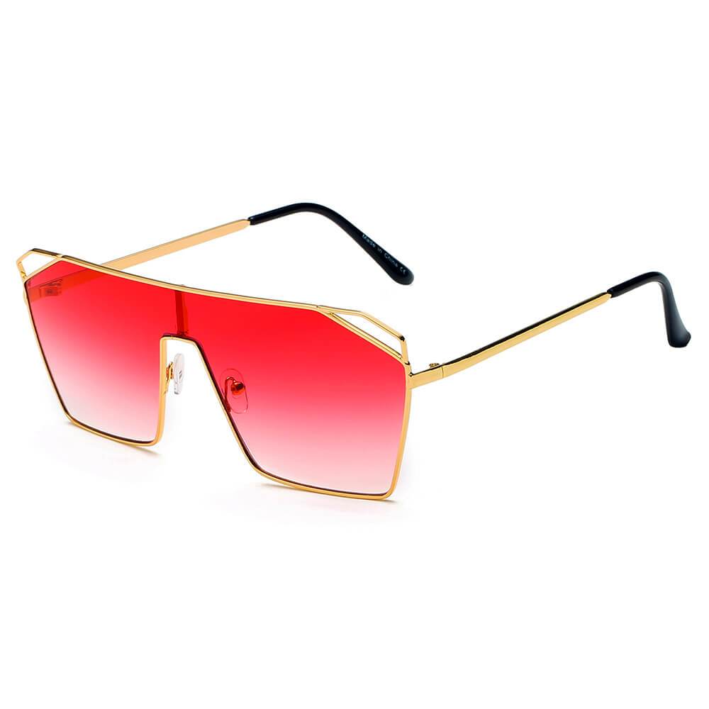 LAVAL | S2071 - Flat Top Metal Oversize Square Fashion Sunglasses - lolaluxeshop