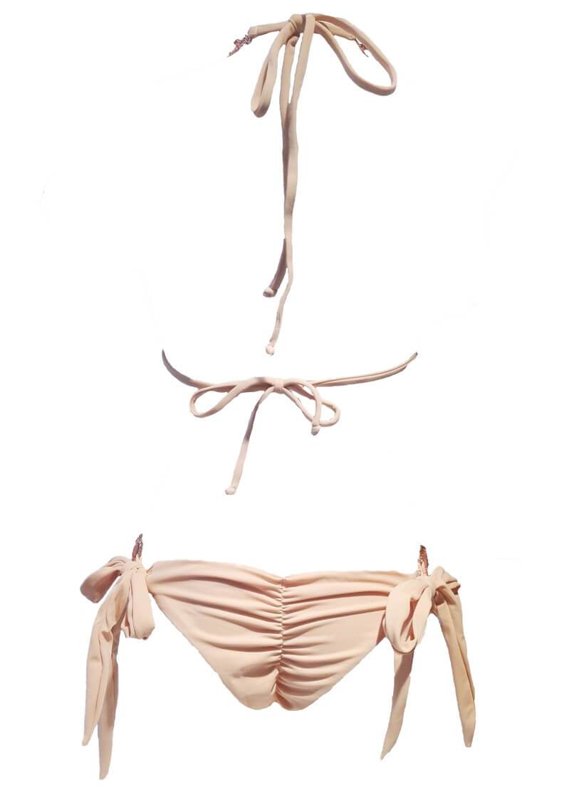 Tessa Triangle Top & Tie Side Bottom - Nude - LOLA LUXE