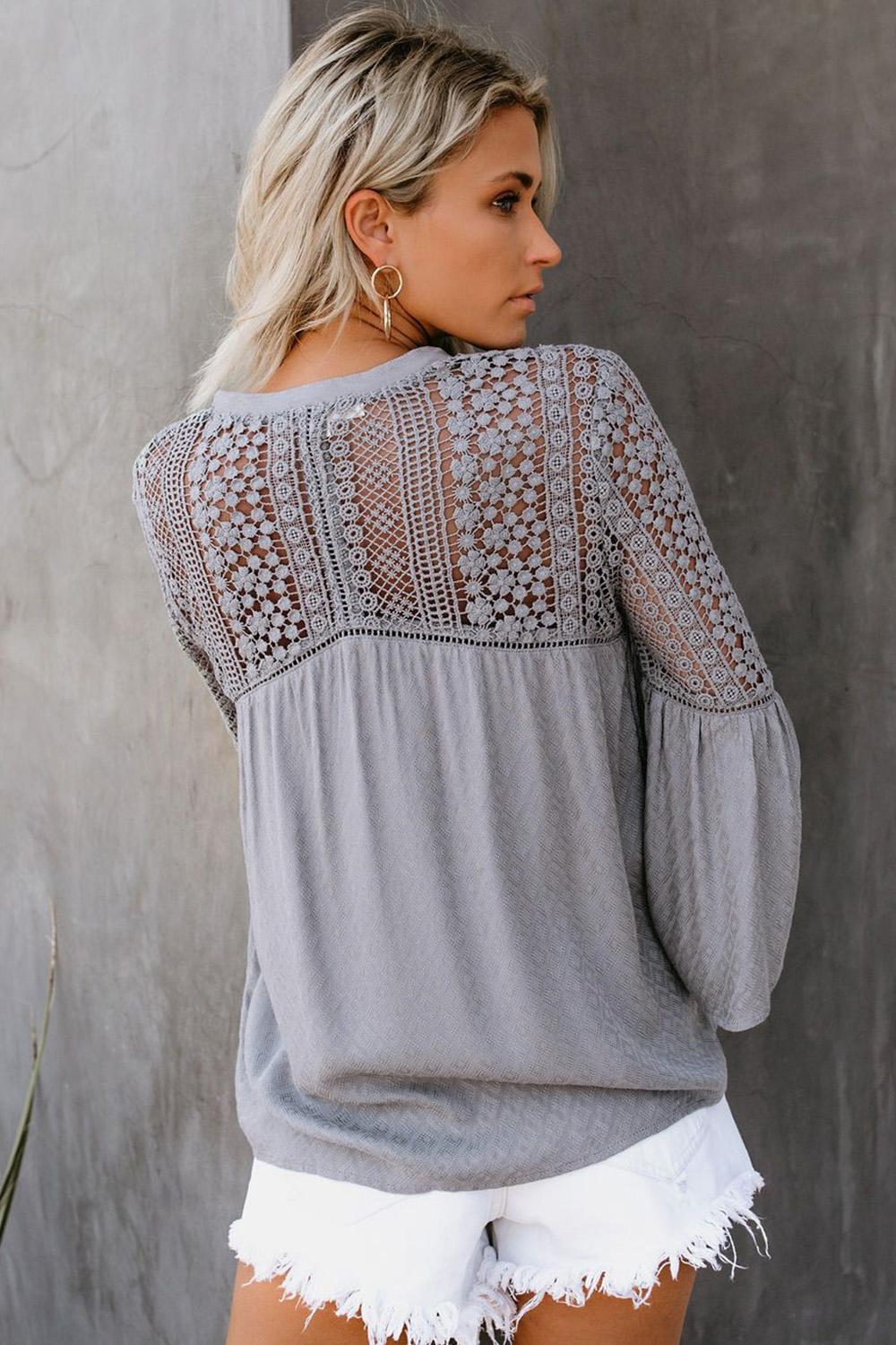 The Du Jour Crochet Blouse - LOLA LUXE