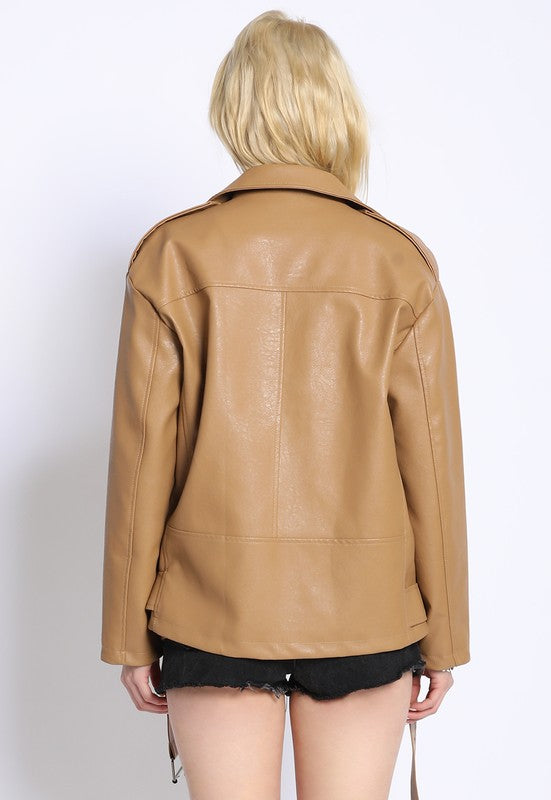 OVERSIZED MOTO JACKET - LOLA LUXE