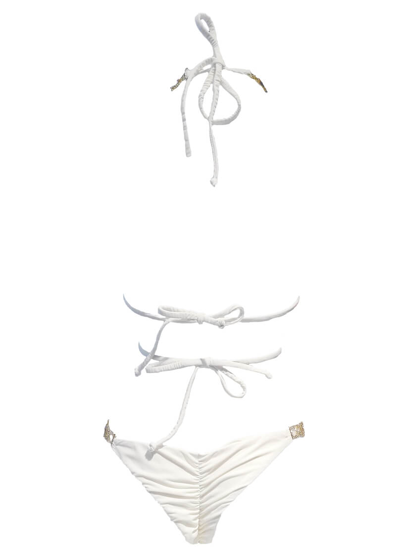 June Triangle Top & Tango Bottom - White - LOLA LUXE