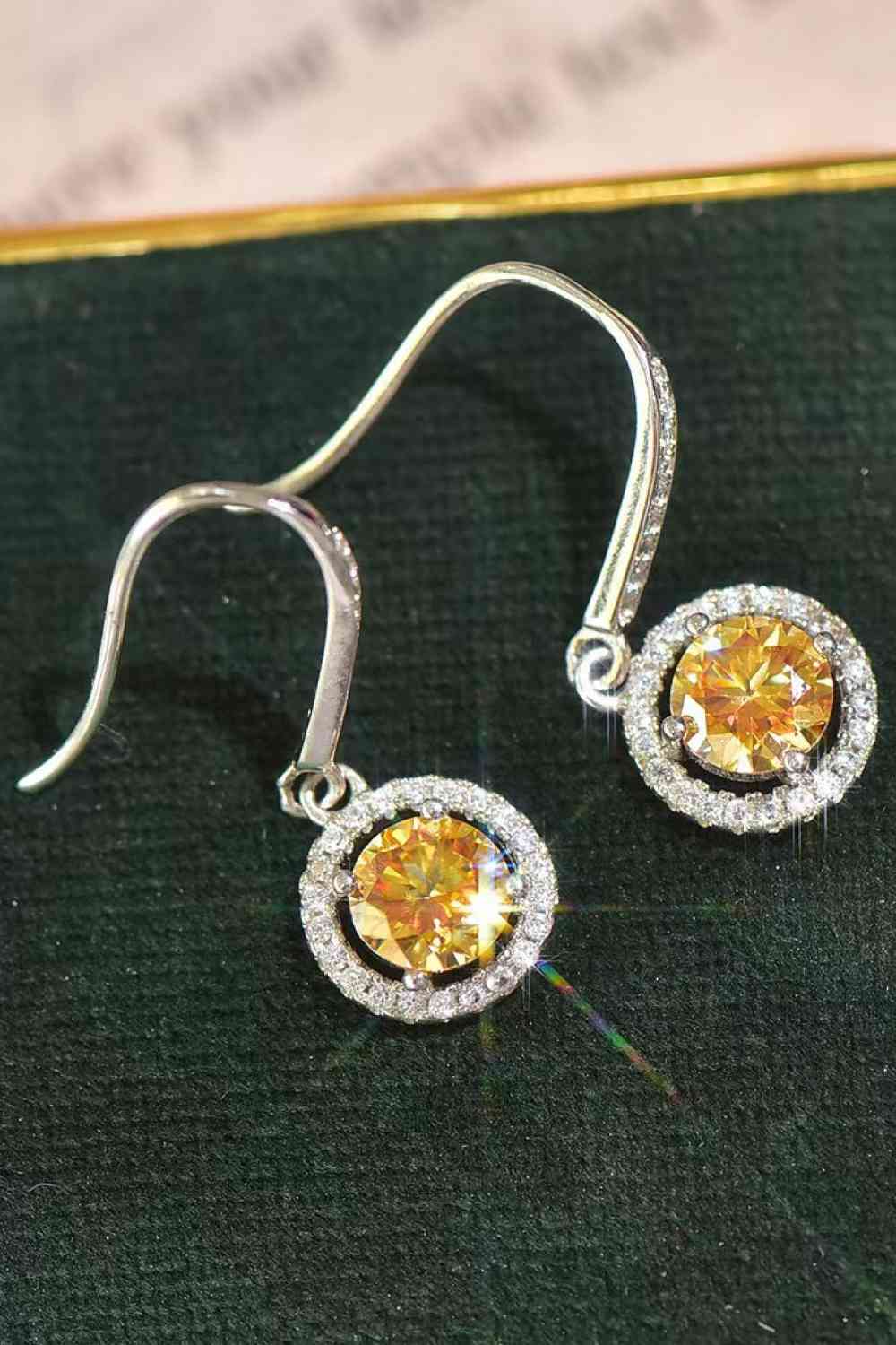 Platinum-Plated 2 Carat Moissanite Drop Earrings - lolaluxeshop