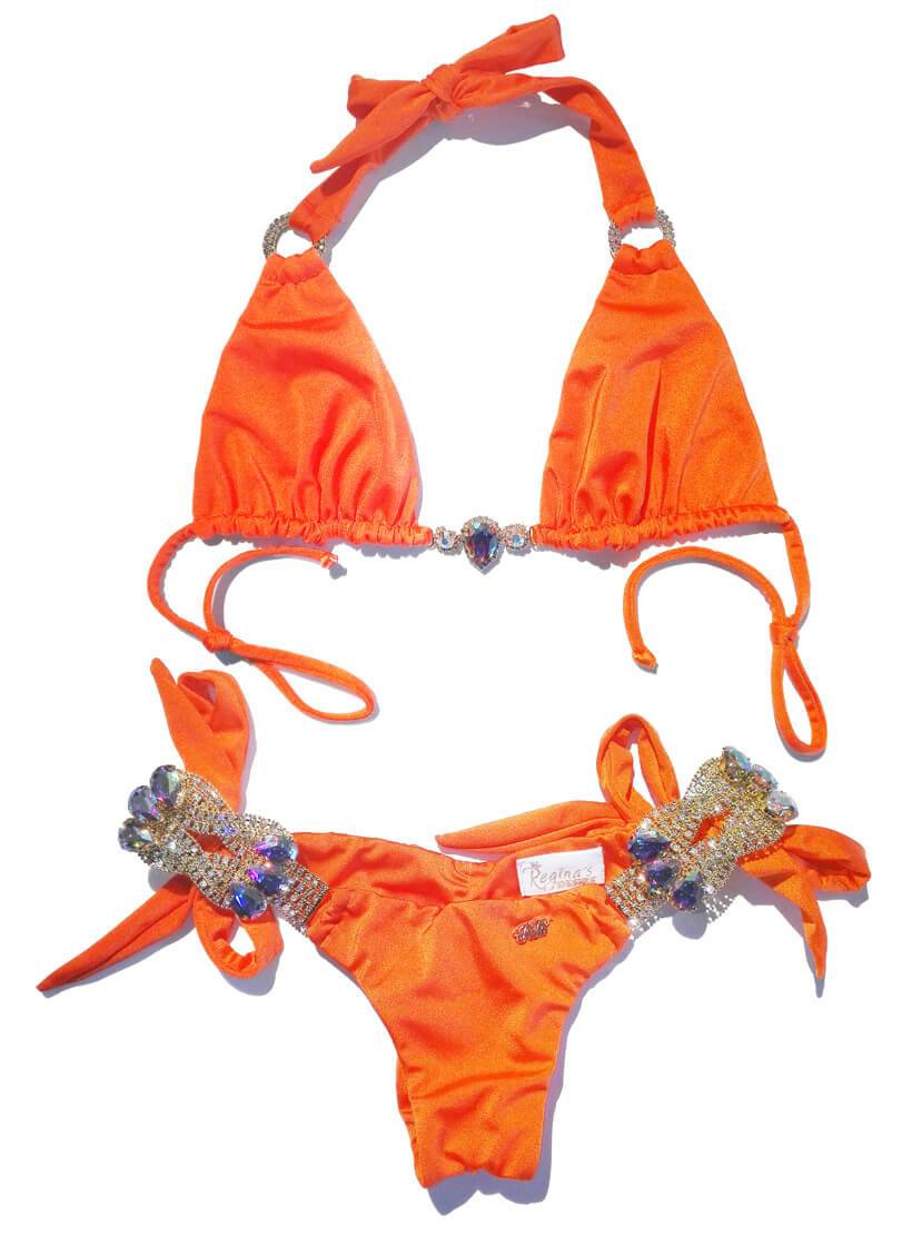 Amber Luxury Top & Tie Side Bottom - Orange - LOLA LUXE