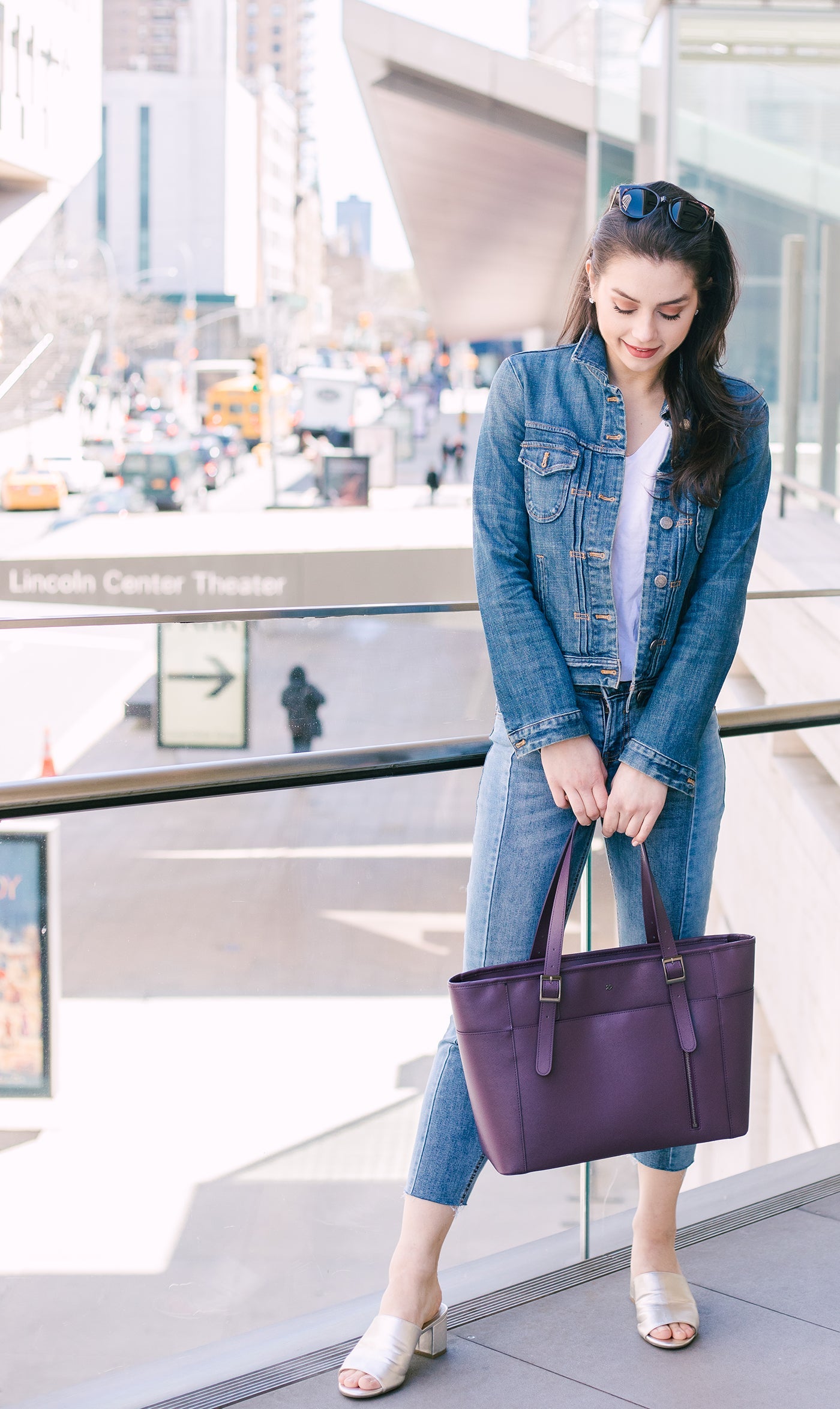 Miley - Purple Vegan Leather Laptop Bag - lolaluxeshop