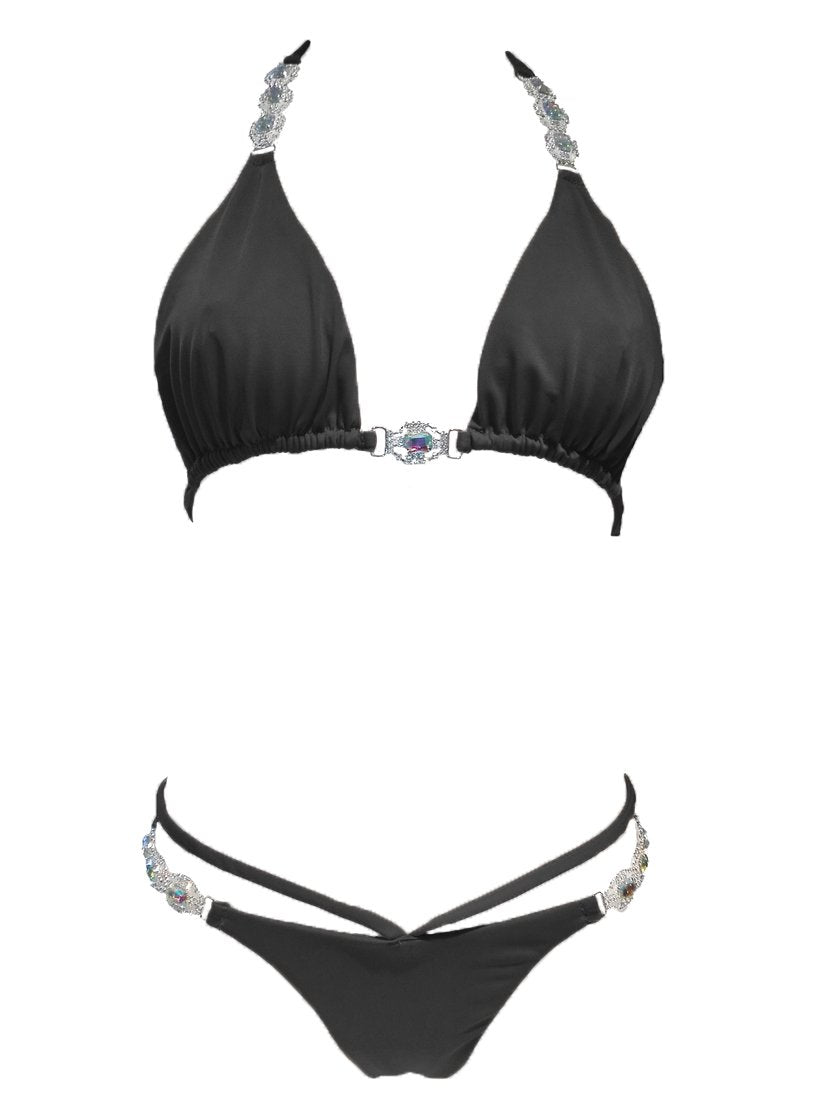 Shanel Triangle Top & Tango Bottom - Black - LOLA LUXE