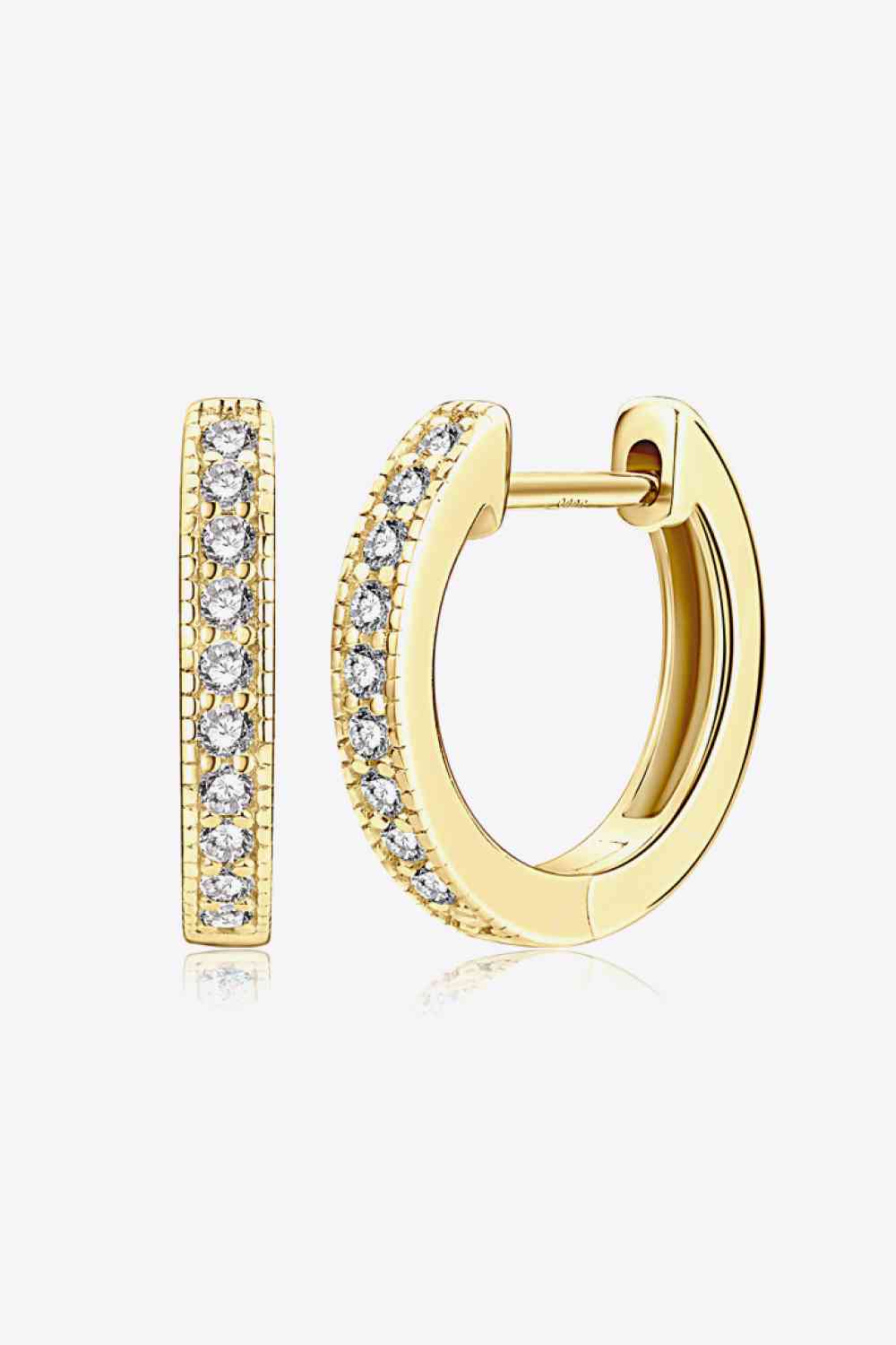 Inlaid Moissanite Hoop Earrings - lolaluxeshop