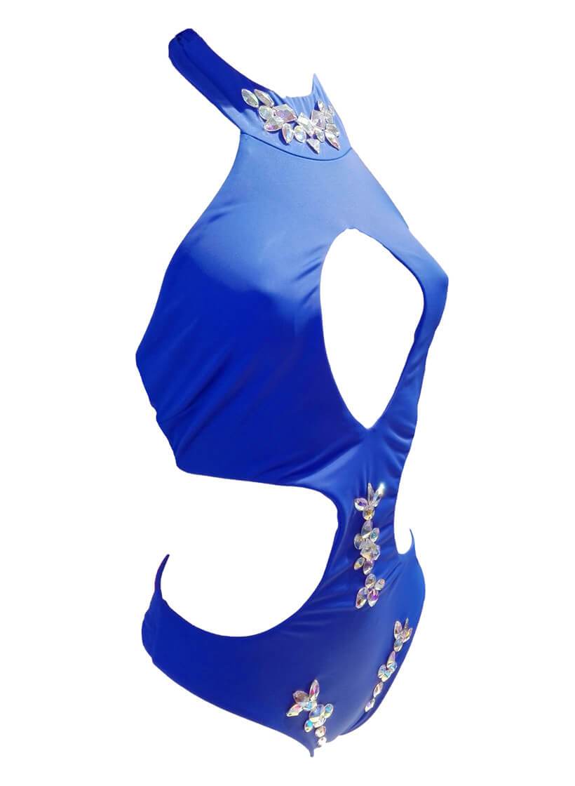 Malibu Rhinestone One Piece - Blue - LOLA LUXE