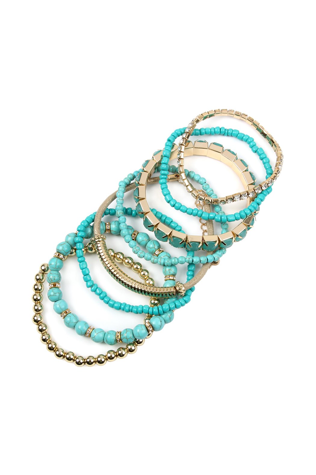 Hdb2269 - Plus Size Stackable Beads Bracelet Set - LOLA LUXE