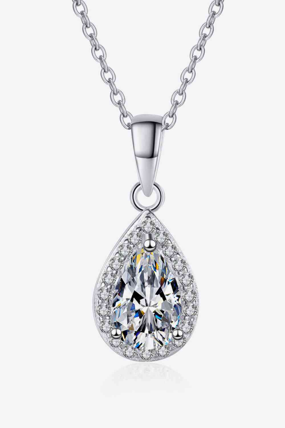 Moissanite Teardrop Pendant Necklace - lolaluxeshop