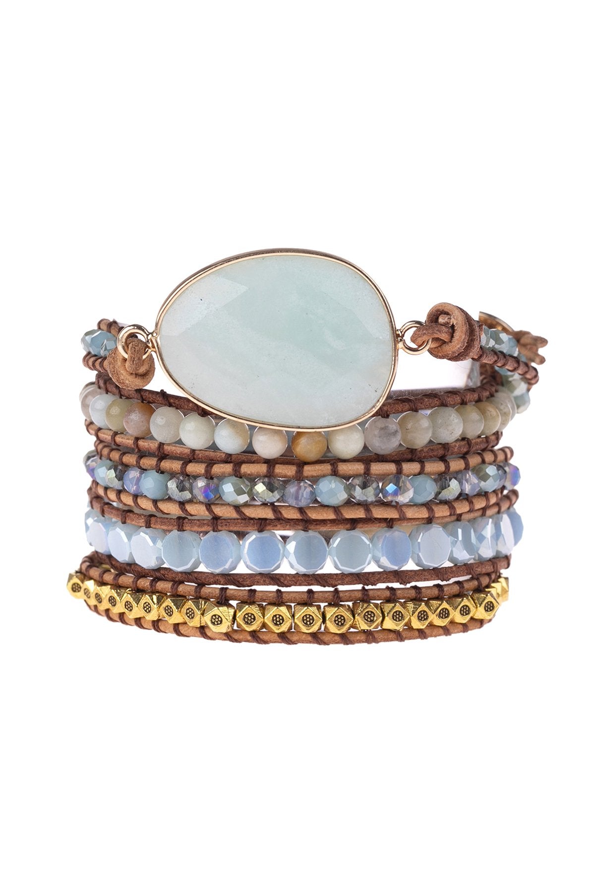 Hdb3031 - Natural Stone Charm Multibeads Bracelet - LOLA LUXE