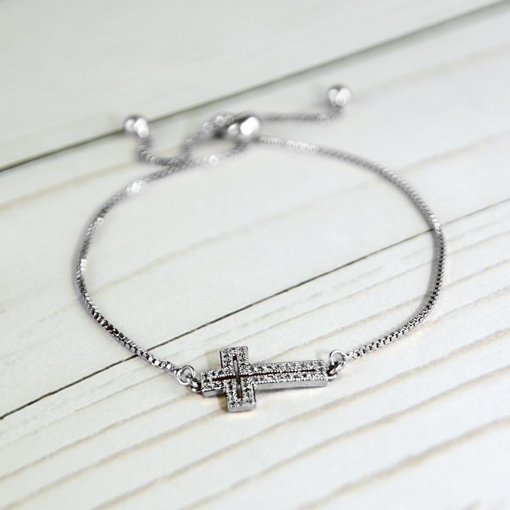 Cross Bracelet -Silver - LOLA LUXE