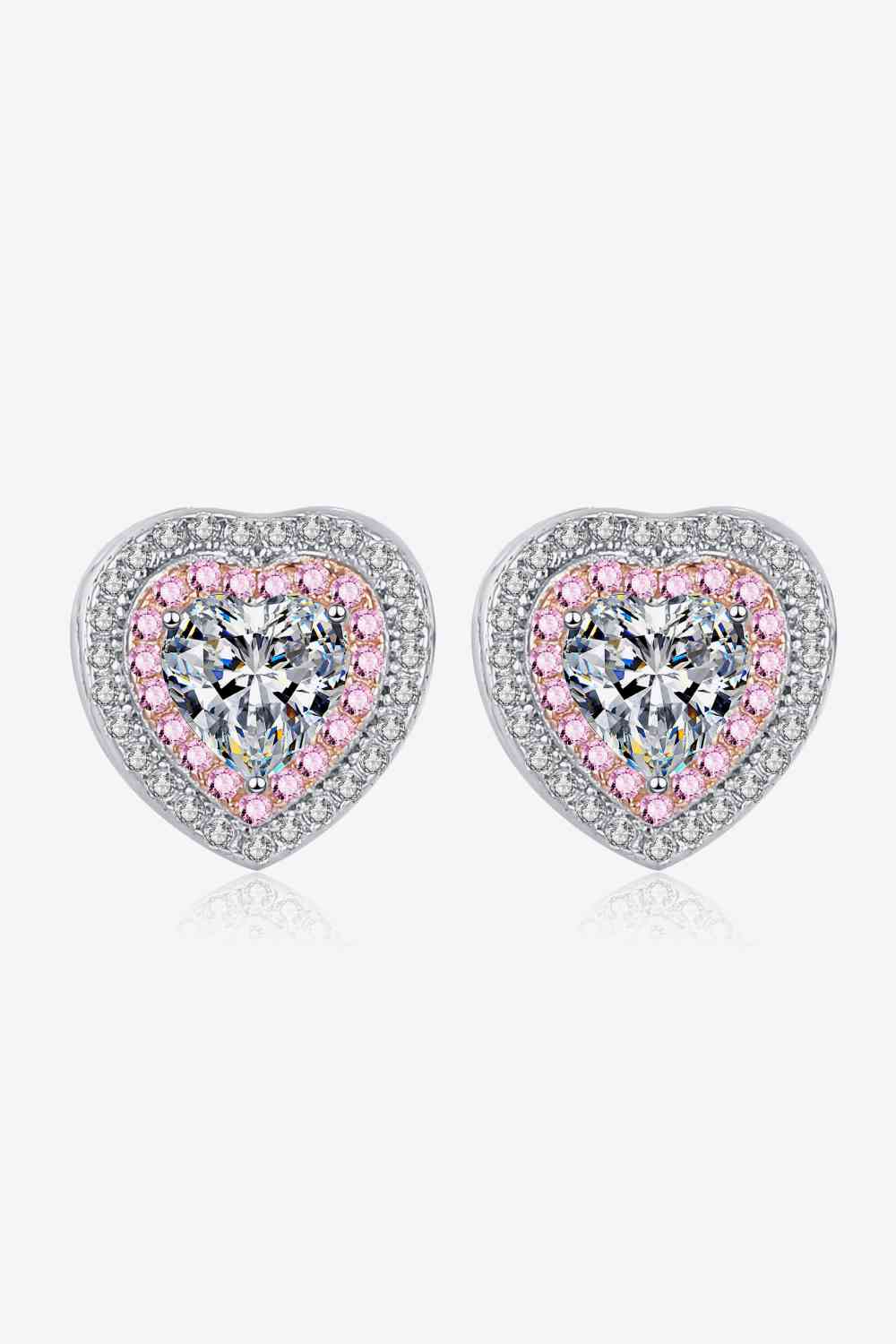 Moissanite Heart-Shaped Stud Earrings - lolaluxeshop