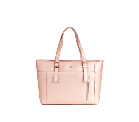 Miley - Light Pink Vegan Leather Laptop Bag - lolaluxeshop