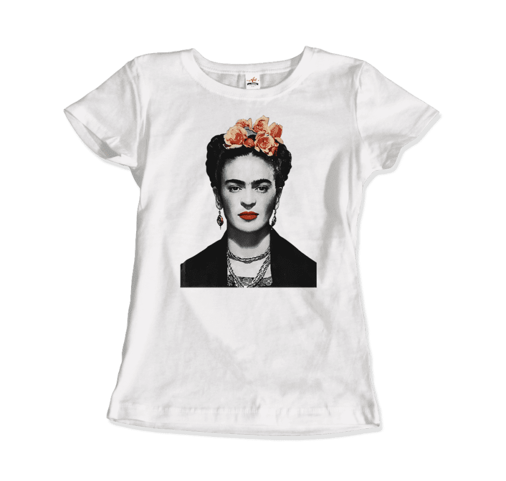 Frida Kahlo With Flowers Poster Artwork T-Shirt - LOLA LUXE