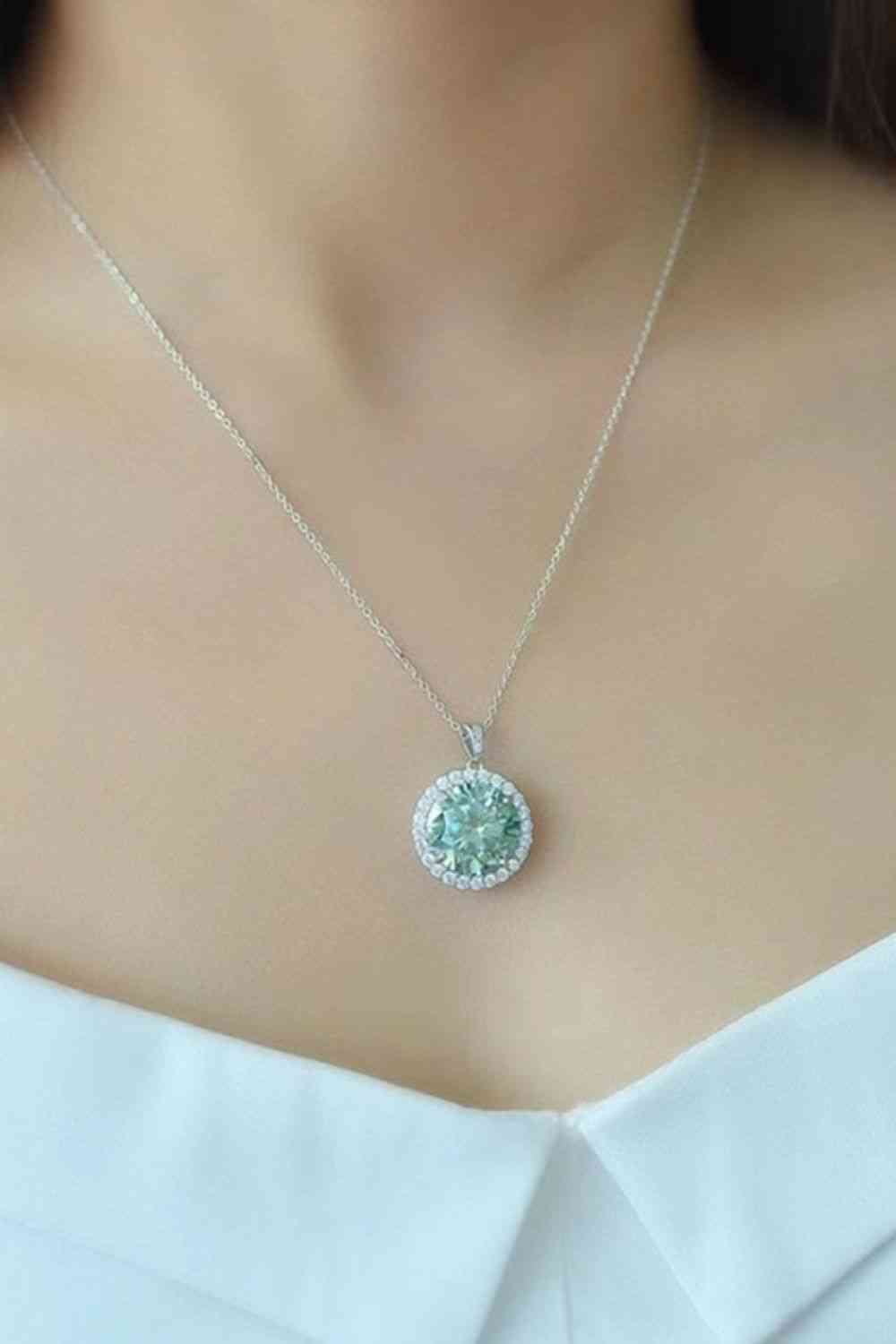 10 Carat Moissanite Pendant Platinum-Plated Necklace - lolaluxeshop