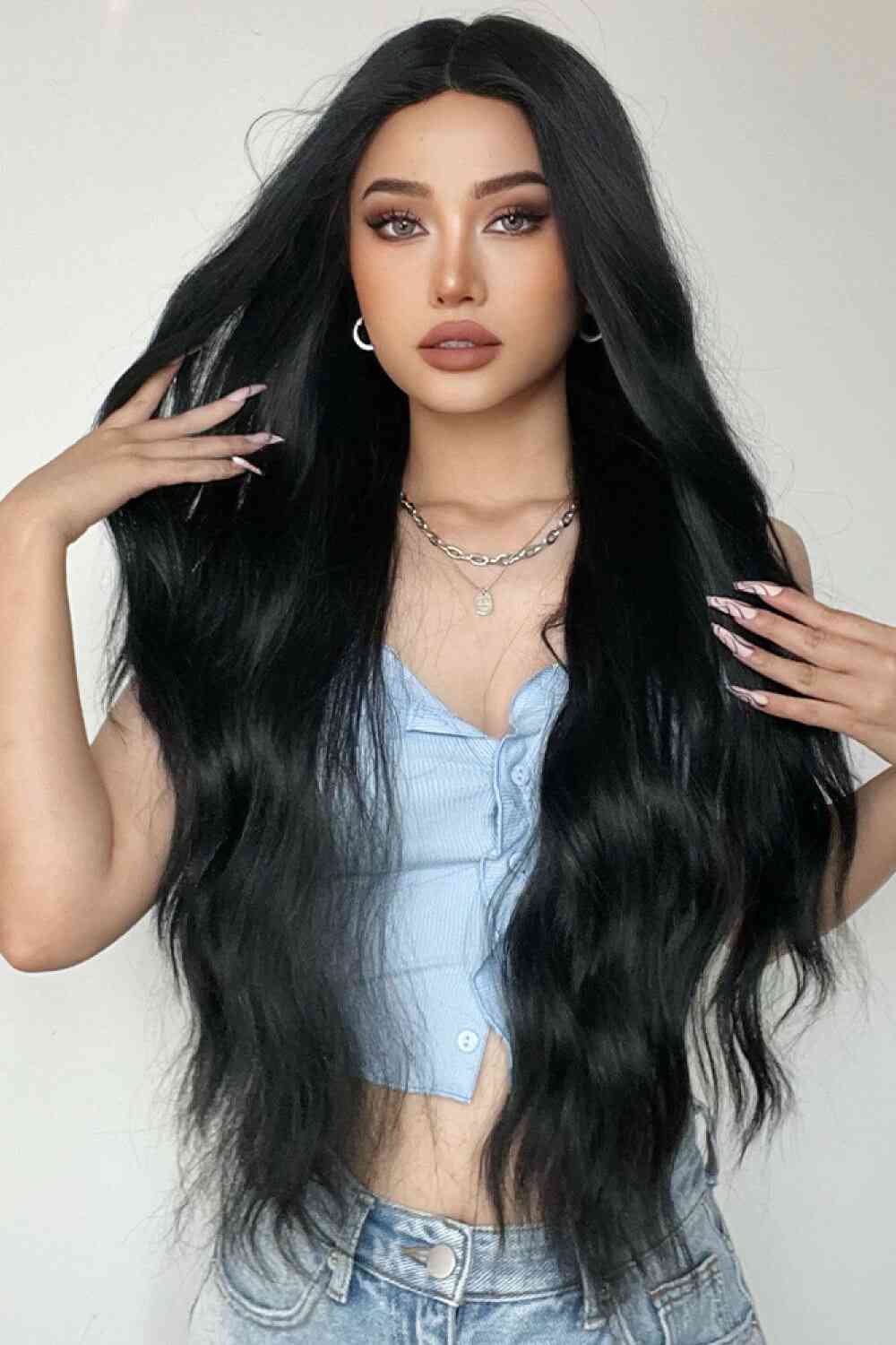 Full Machine Long Wave Synthetic Wigs 28'' - lolaluxeshop