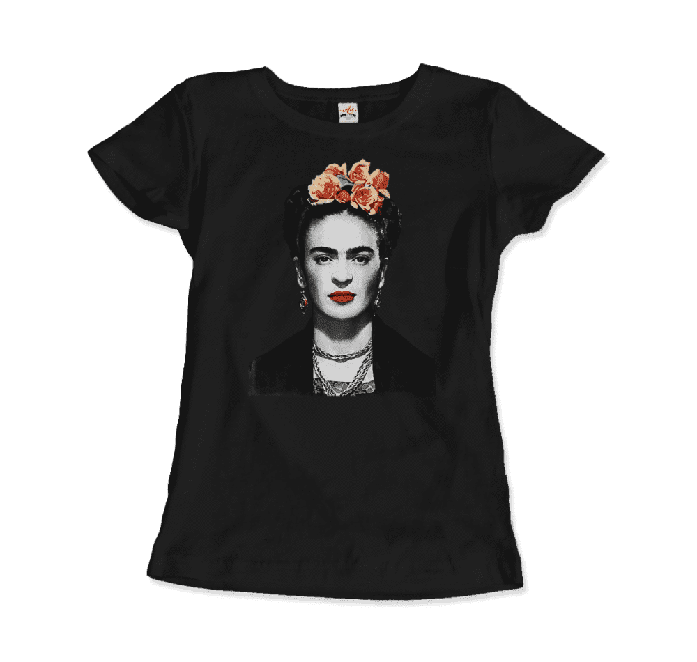 Frida Kahlo With Flowers Poster Artwork T-Shirt - LOLA LUXE