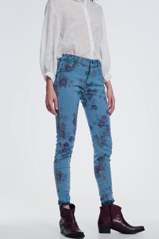 Reversible Wrinkled Denim Skinny Jeans - LOLA LUXE