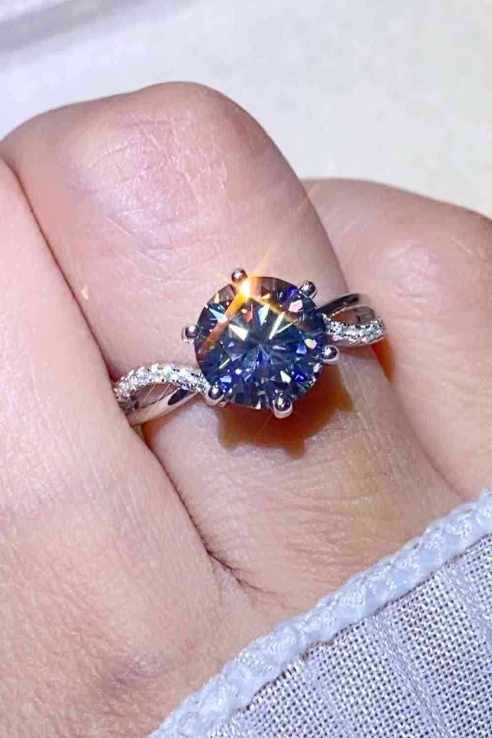 2 Carat Moissanite Ring in Smokey Gray - lolaluxeshop