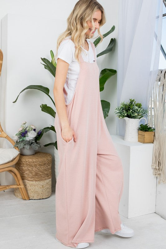 PLUS SLEEVELESS WIDE LEG JUMPSUITS - LOLA LUXE