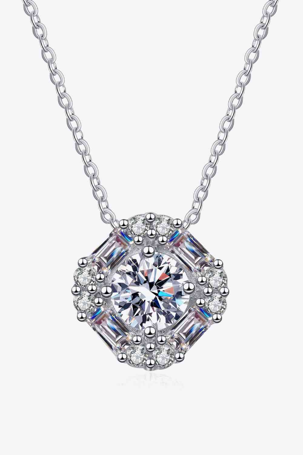 Geometric Moissanite Pendant Chain Necklace - lolaluxeshop