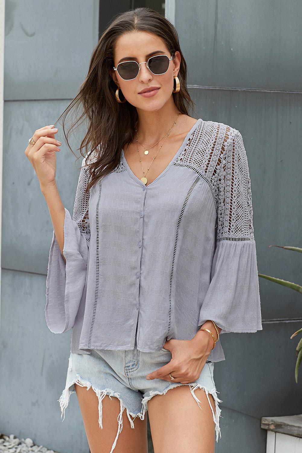 The Du Jour Crochet Blouse - LOLA LUXE