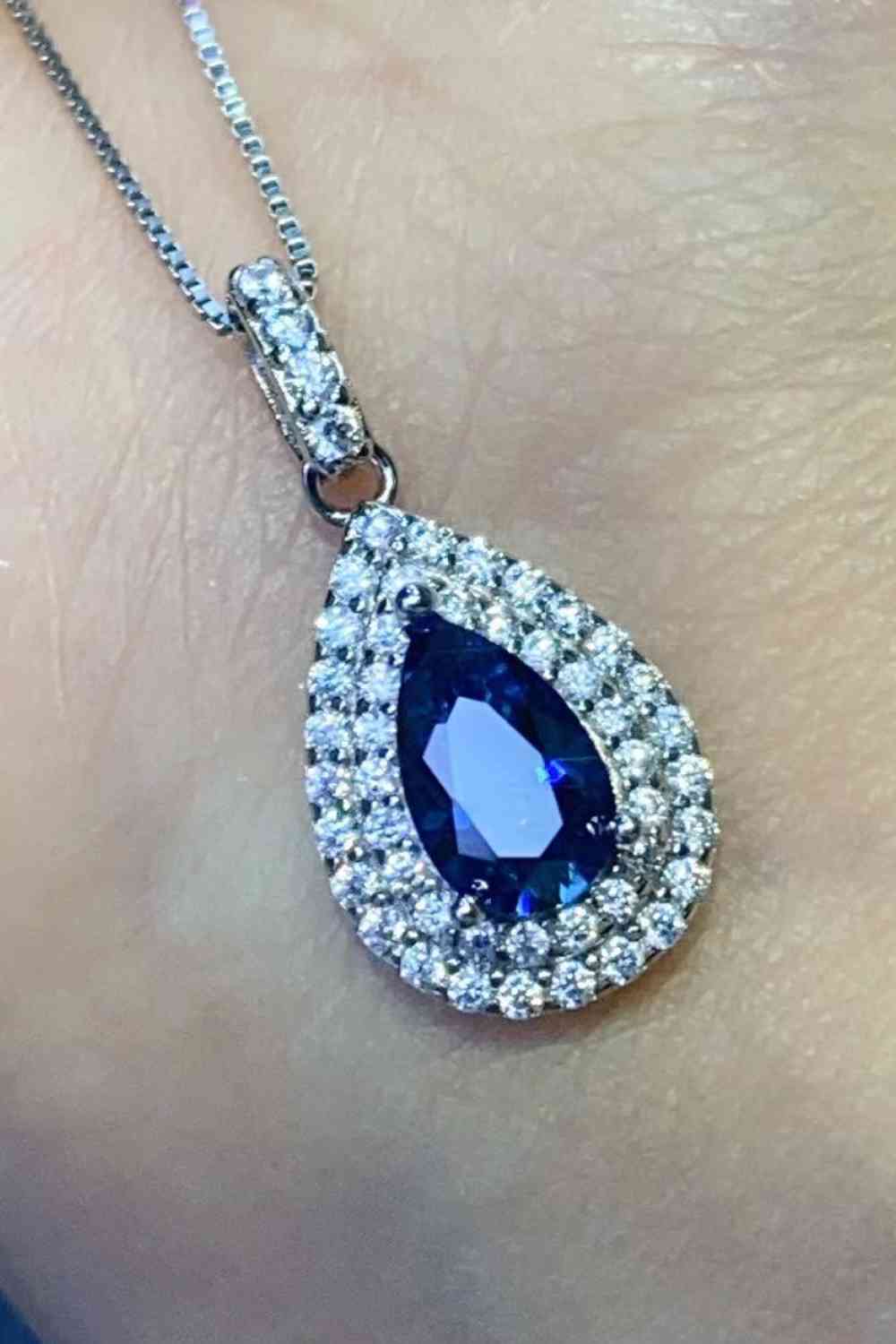 2 Carat Moissanite Teardrop Pendant Necklace - lolaluxeshop