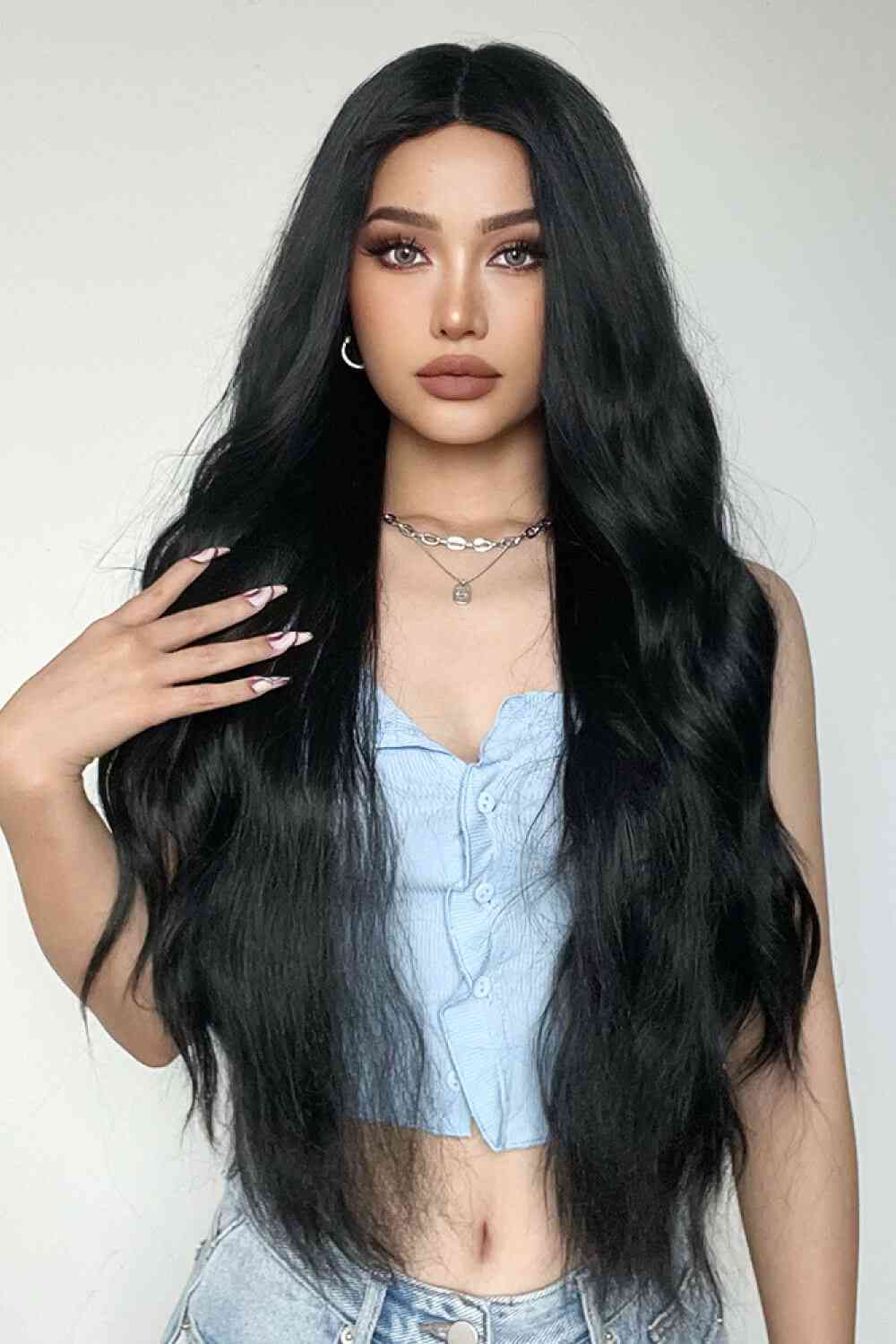 Full Machine Long Wave Synthetic Wigs 28'' - lolaluxeshop