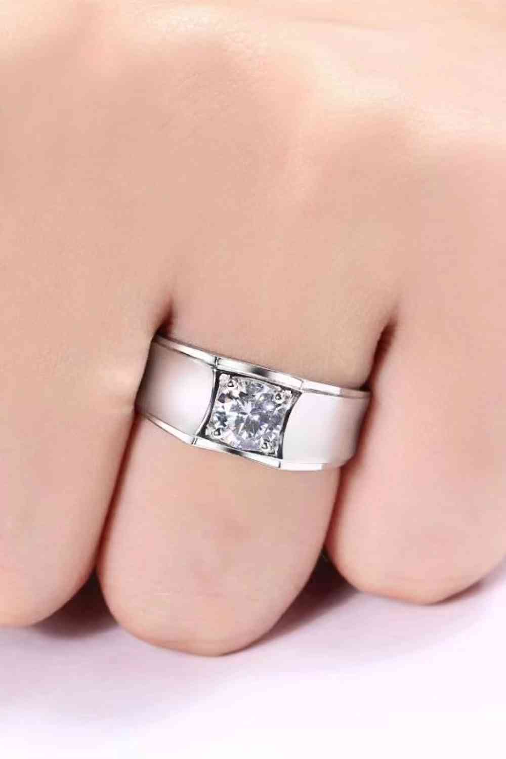 1 Carat Moissanite Wide Band Ring - lolaluxeshop