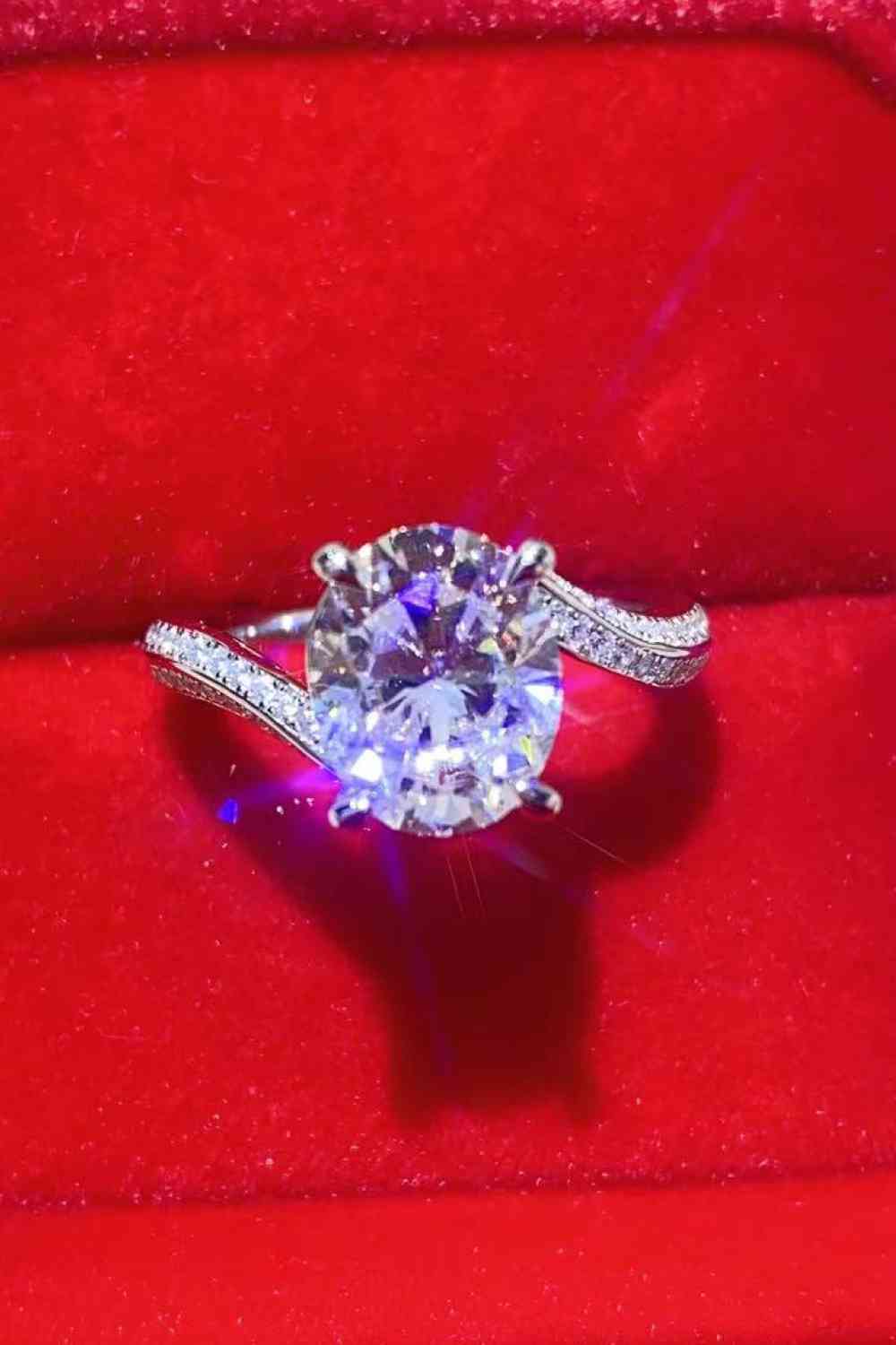 3 Carat Moissanite Side Stone Ring - lolaluxeshop