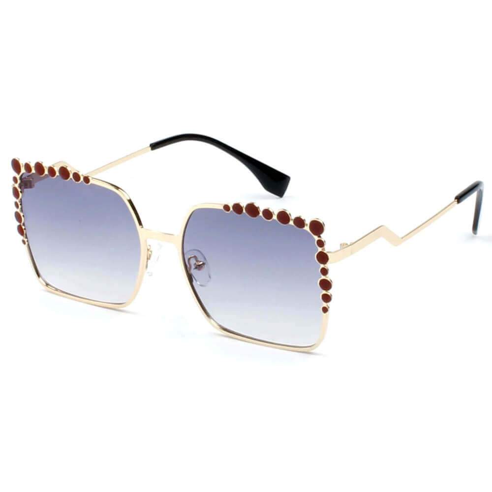 CHICO | Luxury Fashion Oversized Square Metal Frame Bubbles Sunglasses - lolaluxeshop