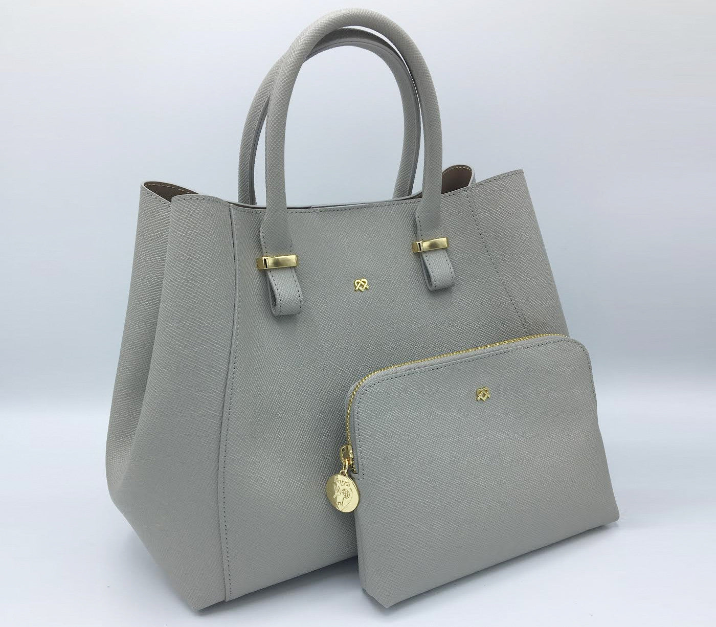 Jane - Grey Vegan Leather Satchel - lolaluxeshop