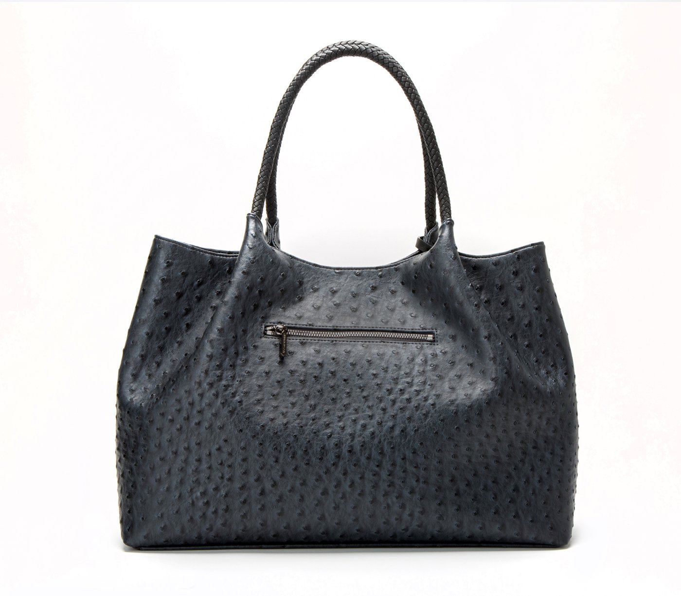 Naomi - Dark Gray Vegan Leather Tote Bag - LOLA LUXE