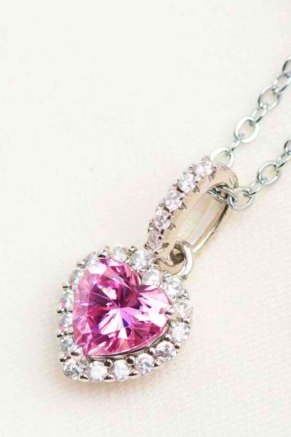 1 Carat Moissanite Heart Pendant Necklace - lolaluxeshop