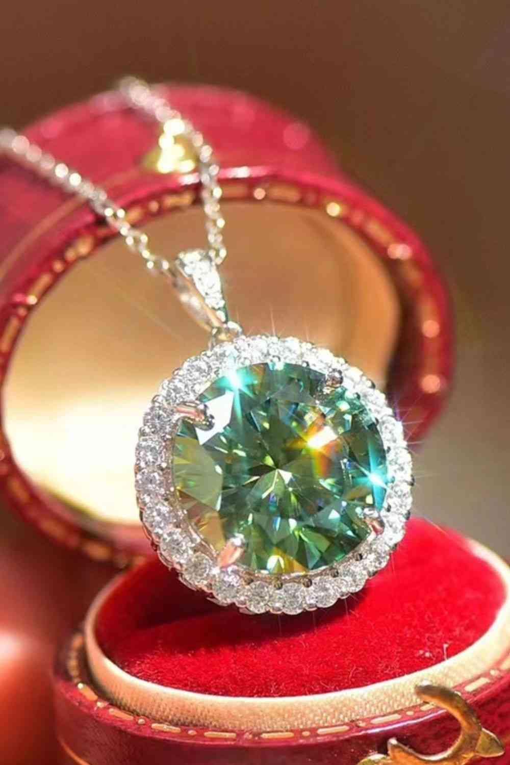 10 Carat Moissanite Pendant Platinum-Plated Necklace - lolaluxeshop