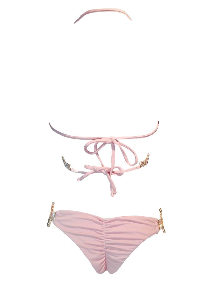 Gina Wrap Top & Skimpy Bottom - Powder Pink - LOLA LUXE