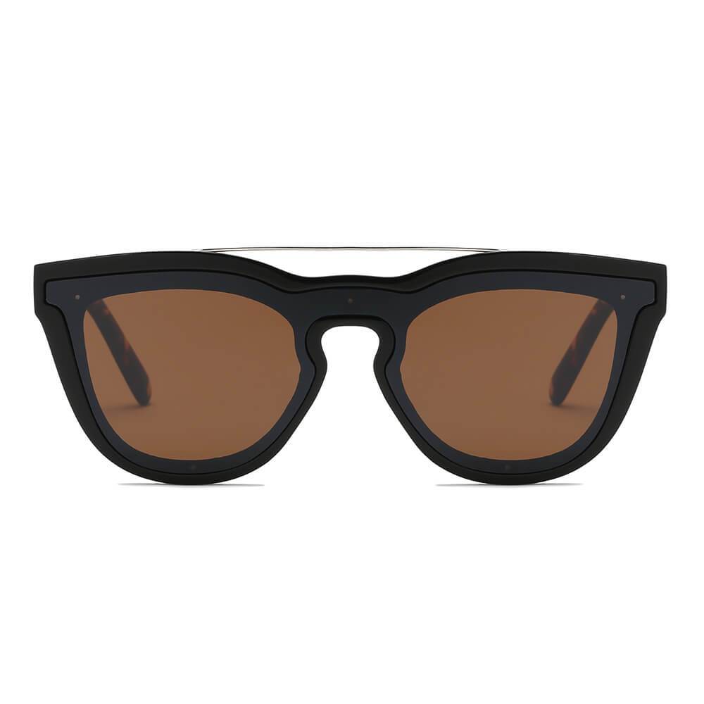 AIEA | Unisex Fashion Brow-Bar Single Flat Lens Round Sunglasses Circle - lolaluxeshop