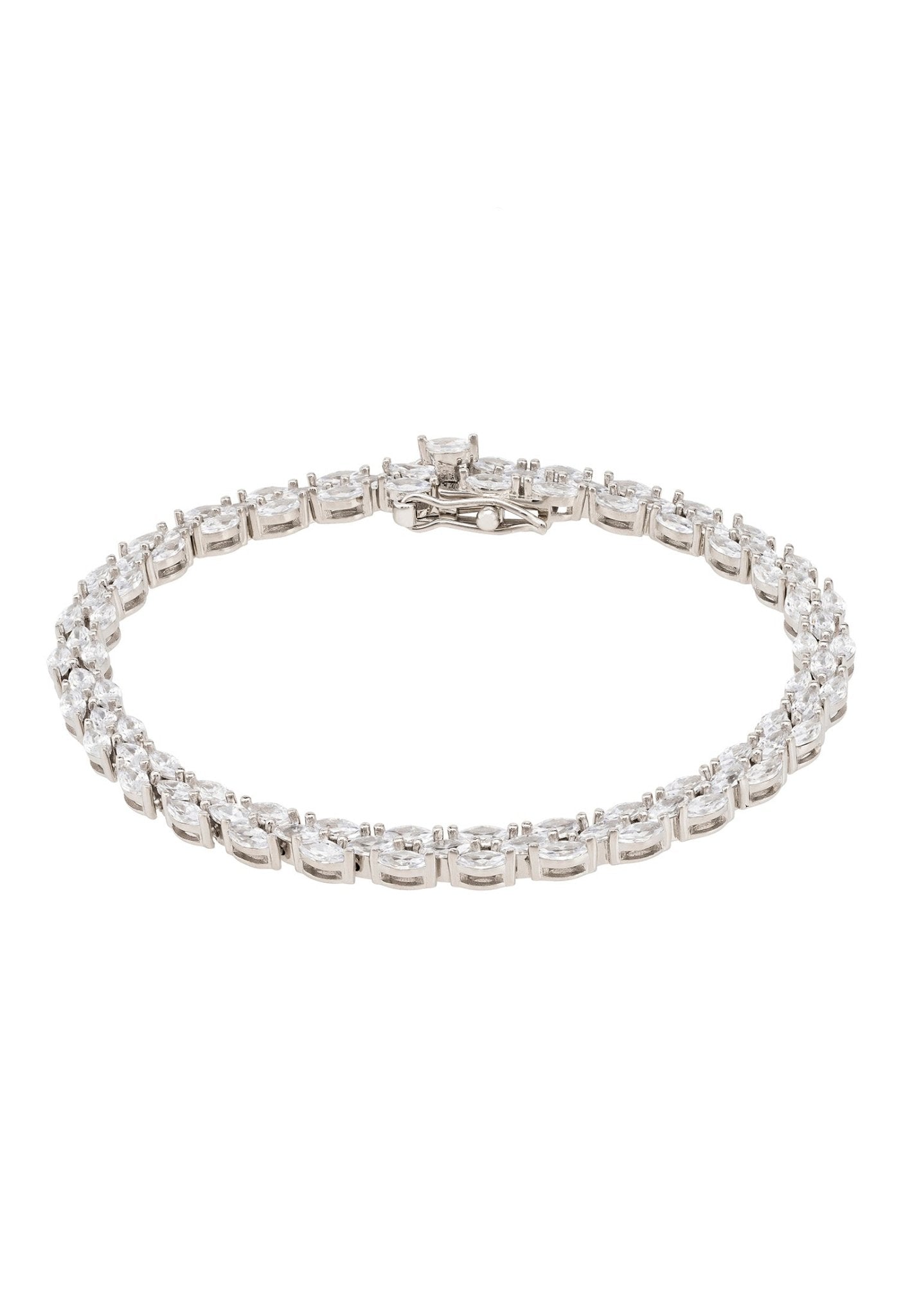 Petal Tennis Bracelet Small Silver - lolaluxeshop