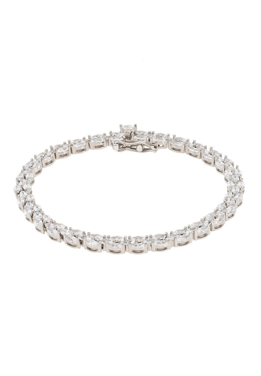 Petal Tennis Bracelet Small Silver - lolaluxeshop